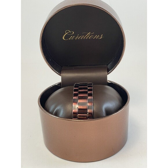 Accutime Curations Watch and Bracelet Set Size 7.5 Brown New/Needs Battery main image 11